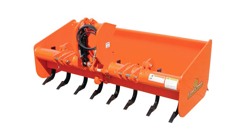 Land Pride Box Scraper photographed on an isolated white sweep.