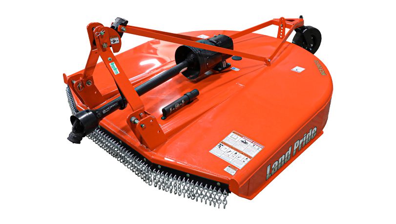 Land Pride RCF2060/RCF2072 Rotary Cutter attachment photographed on an isolated white sweep.